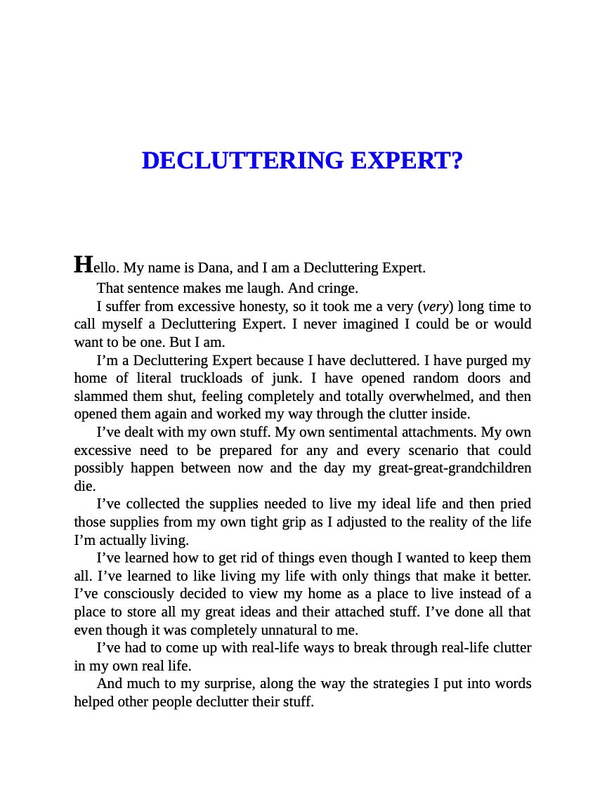 Decluttering at the Speed of Life