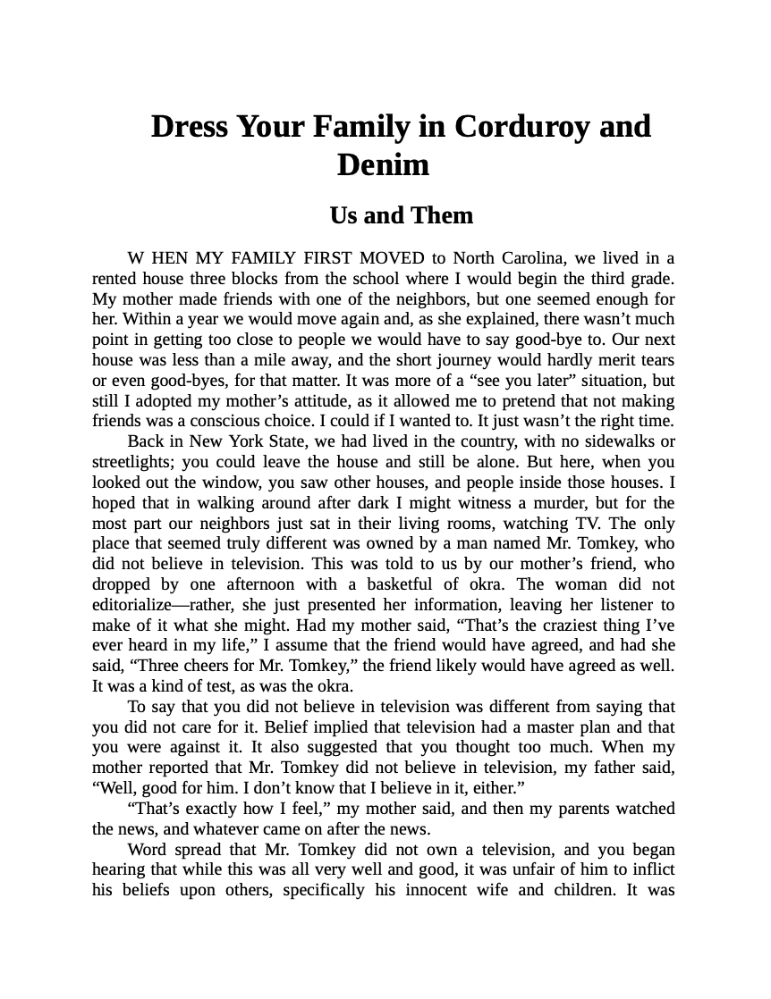 Dress Your Family in Corduroy and Denim