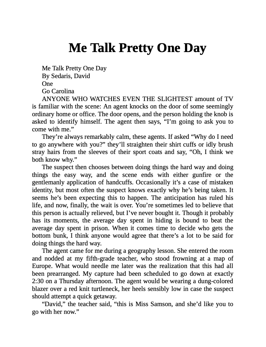 Me Talk Pretty One Day