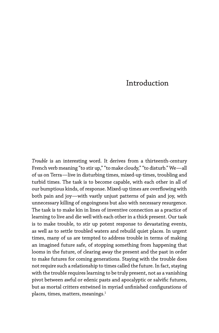 Staying with the Trouble