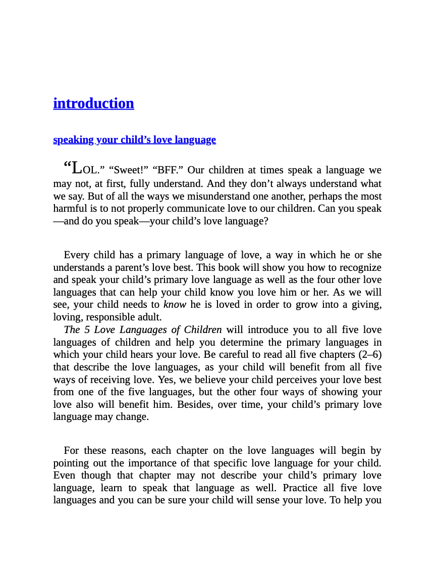 The Five Love Languages of Children