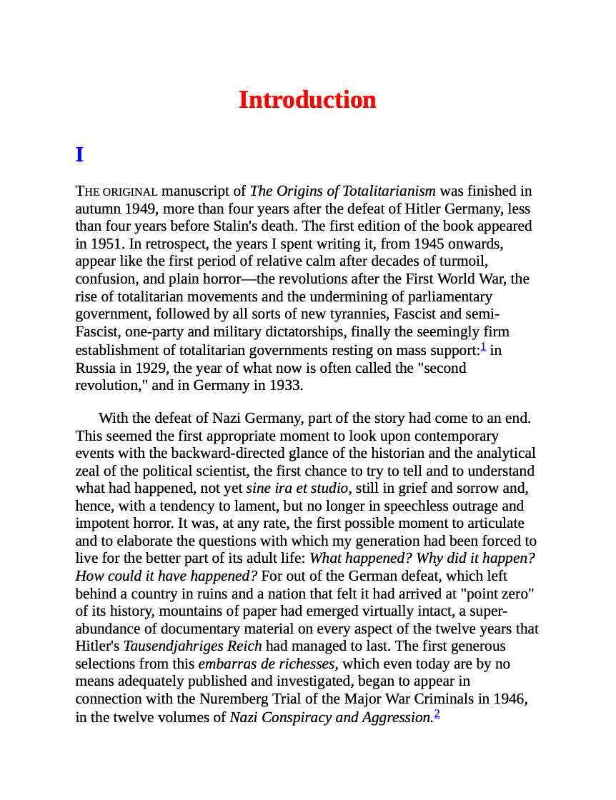 The Origins of Totalitarianism