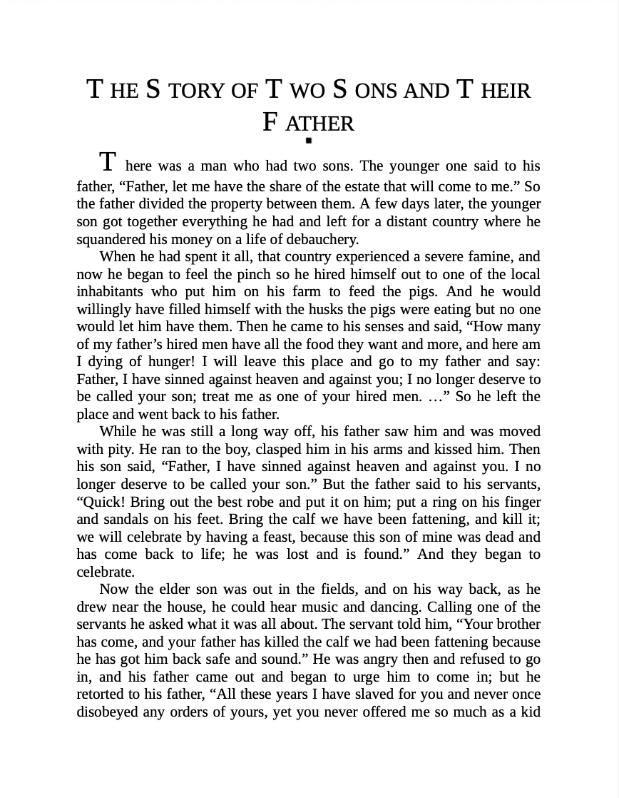 The Return of the Prodigal Son