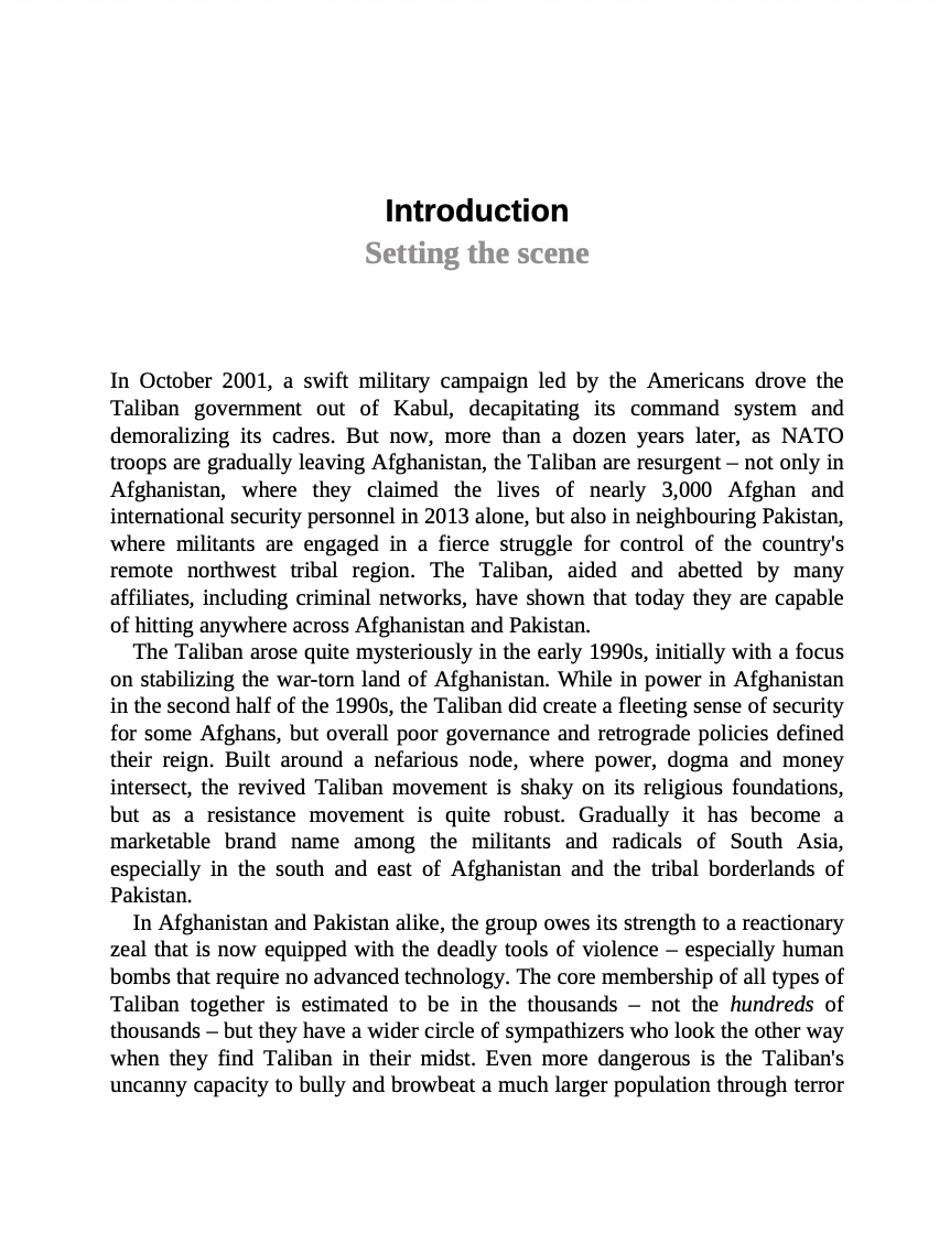 The Taliban Revival