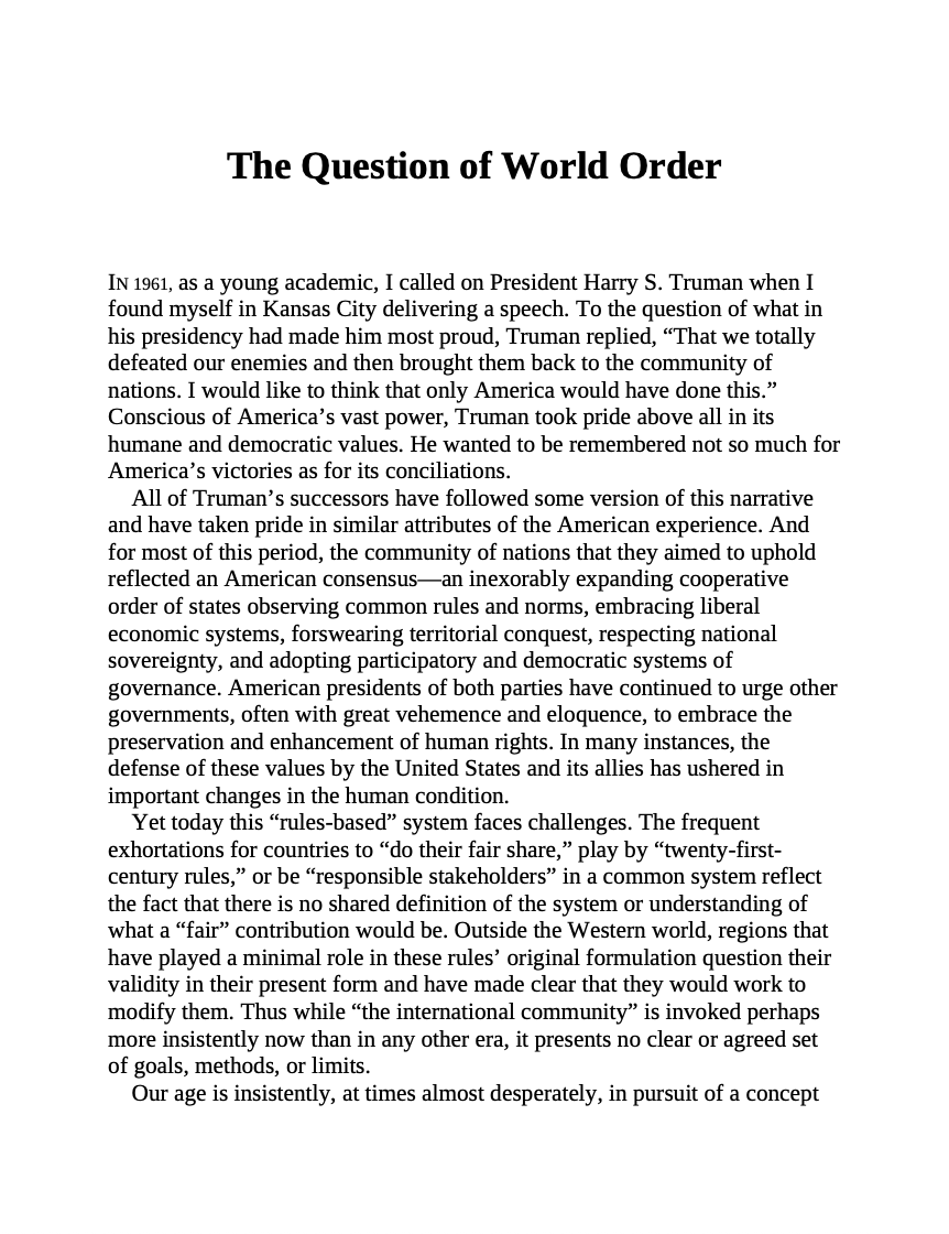 World Order