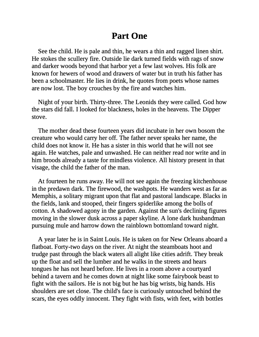 Blood Meridian, Or, The Evening Redness in the West