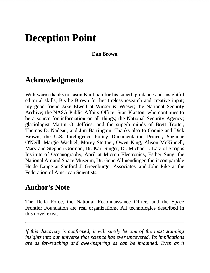 Deception Point