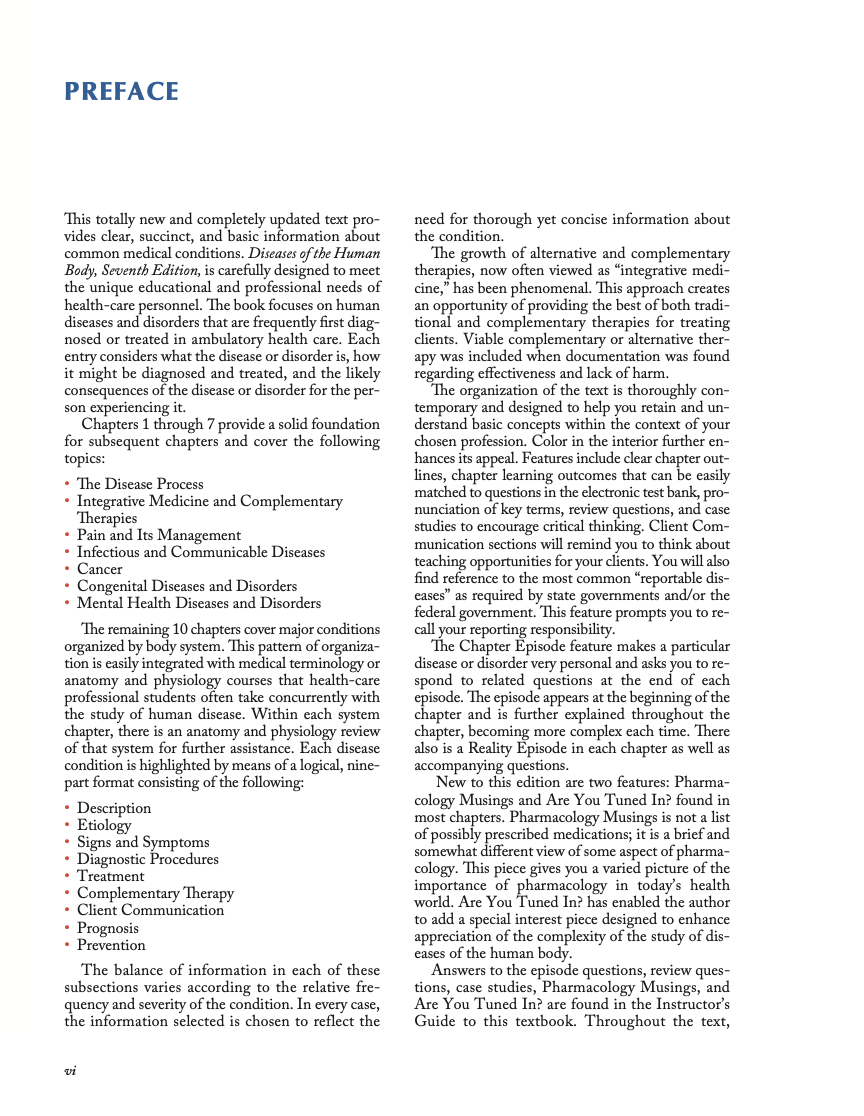 Diseases of the Human Body