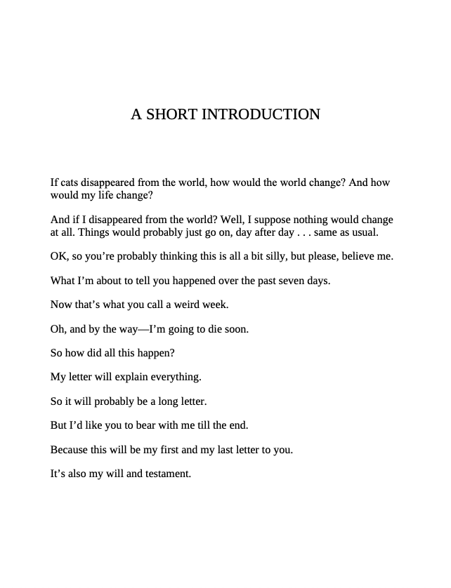 If Cats Disappeared from the World