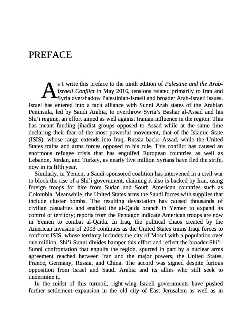 Palestine and the Arab-Israeli Conflict