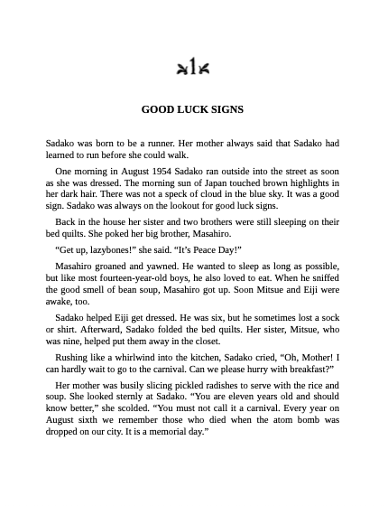 Sadako and the Thousand Paper Cranes