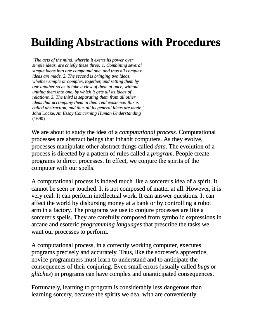 Structure and Interpretation of Computer Programs