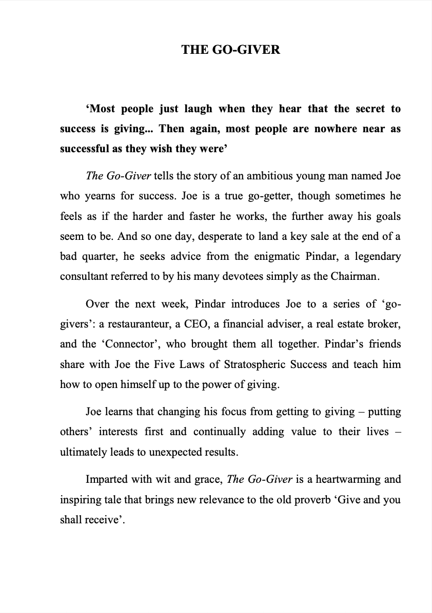 The Go-Giver