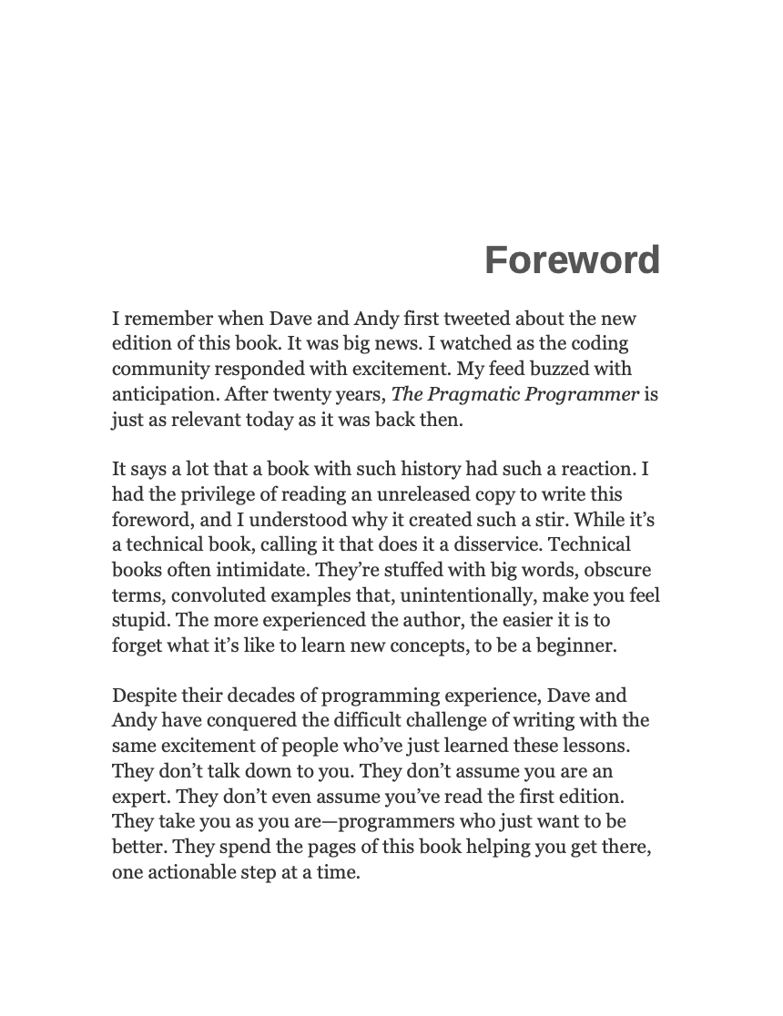 The Pragmatic Programmer