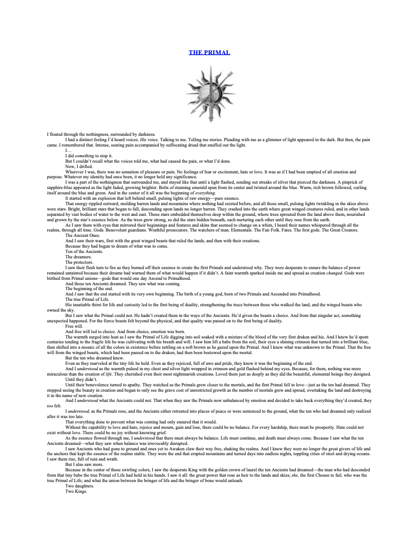 The Primal of Blood and Bone