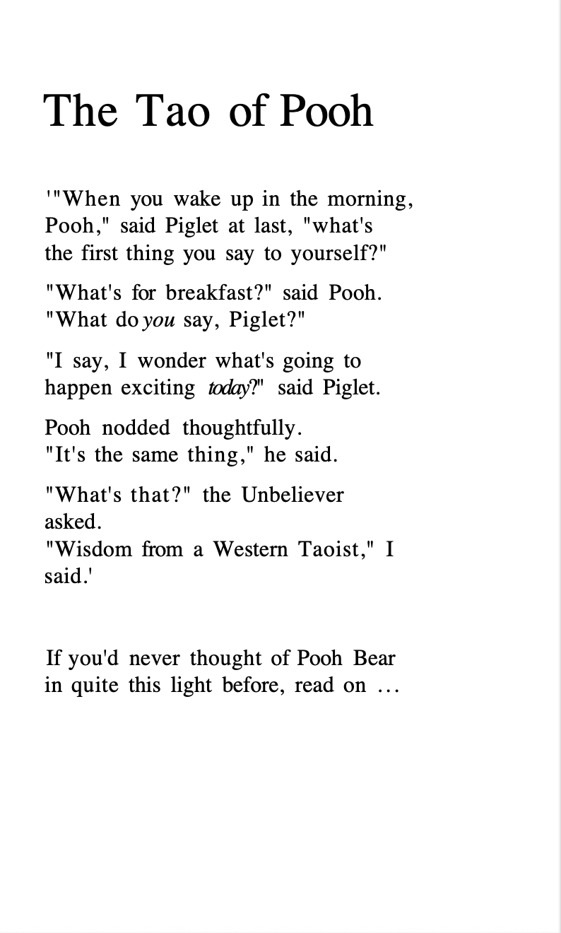 The Tao of Pooh